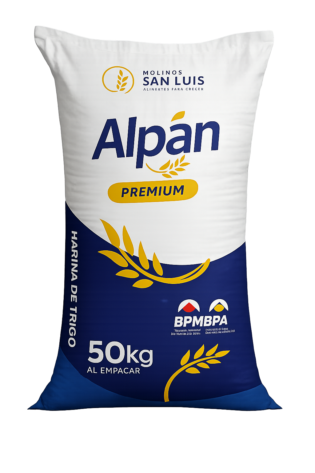 Harina Alpan 50 kg para panificación distribuida por Pluproxsa